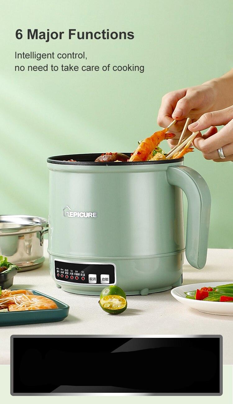 1.7L Multifunction Electric Cooking Machine Single/Double Layer Hot Pot Mini Intelligent Electric Rice Cooker Non-stick Pan Pots
