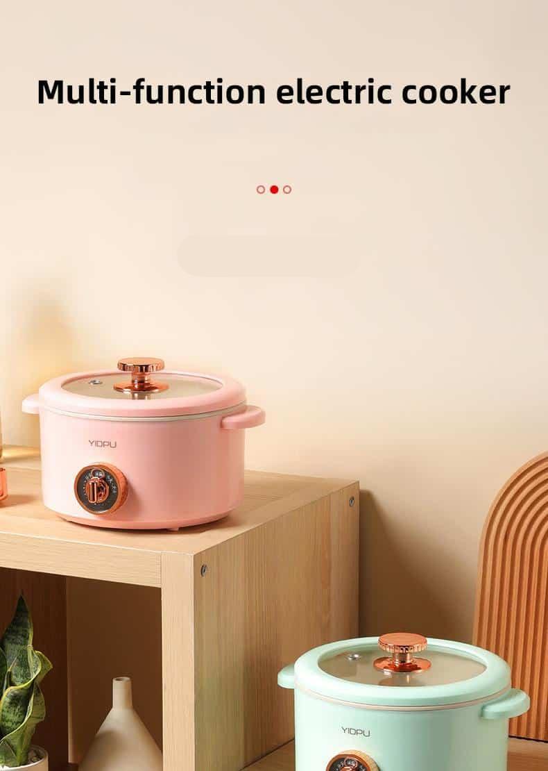 2.5L Electric Cooking Pot Hotpot Non-stick Multicooker Rice Cooker 800W Electric Skillet Fried Pan Food Steamer 220V