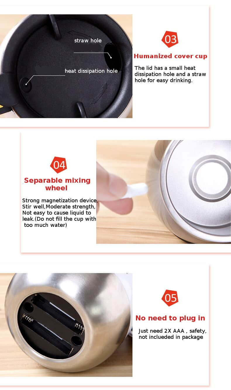 Auto Magnetic Mug Stainless Steel Self Sterring Coffee Milk Mixing Mug Automatic Electric Lazy Smart Shaker Coffee Juice Mix Cup