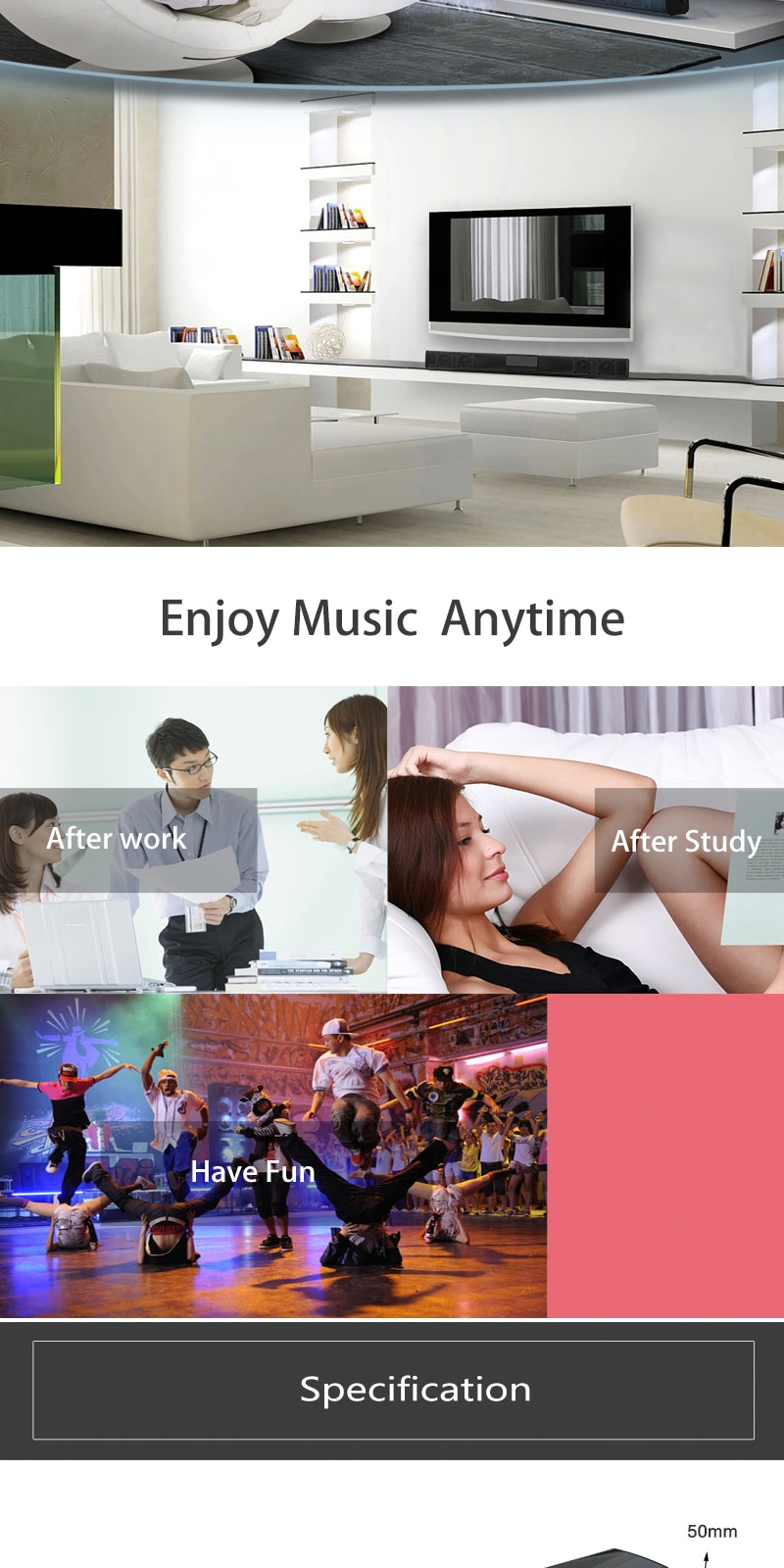 Home theater HIFI Portable Wireless Bluetooth Speakers column Stereo Bass Sound bar FM Radio USB Subwoofer for Computer TV Phone