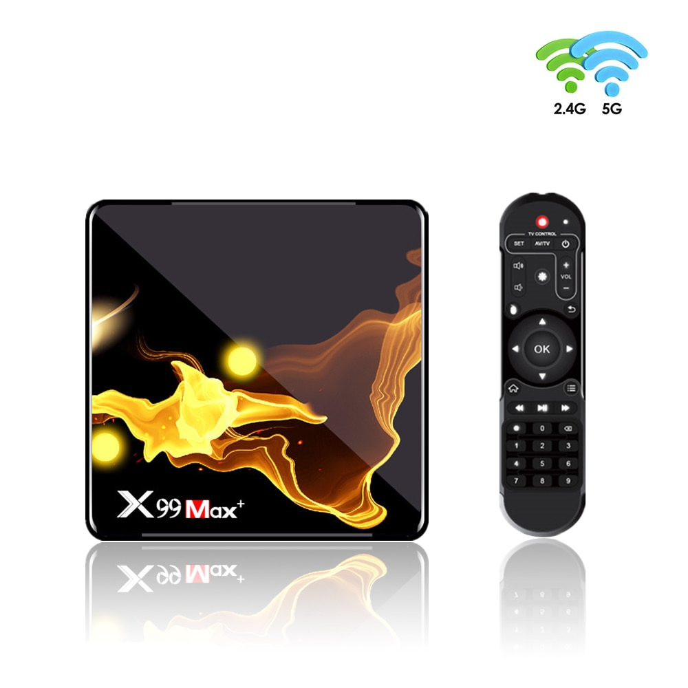 X99 Max+ Smart TV BOX Android 9.0 Amlogic S905X3 Quad Core 4GB RAM 32GB 64GB Wifi 1000M BT 8K video Set top box media player