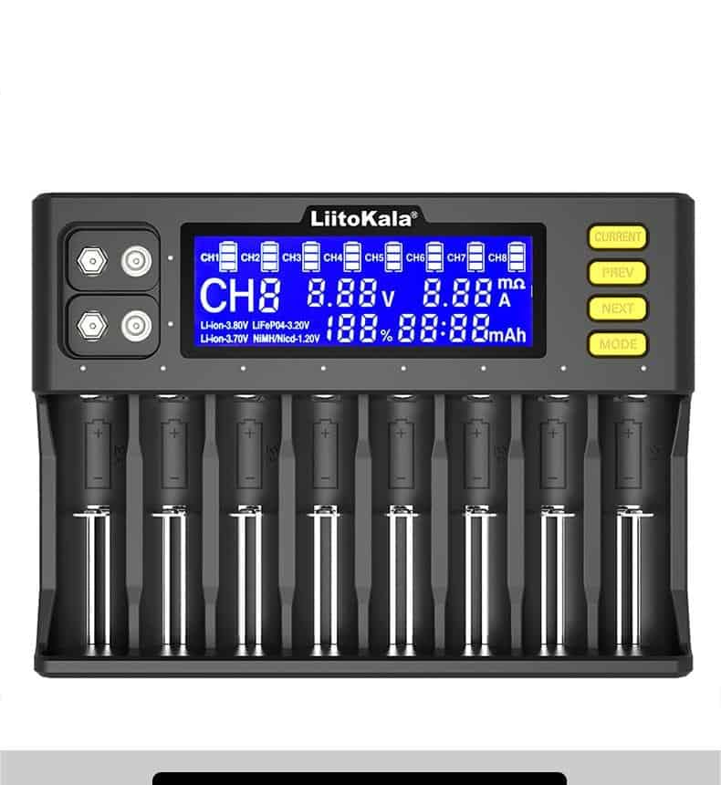 LiitoKala Lii-S8 Lii-PD4 Li-ion 3.7V NiMH 1.2V Li-FePO4 3.2V IMR 3.8V for 18650 26650 21700 26700 18350 AA AAA Battery Charger
