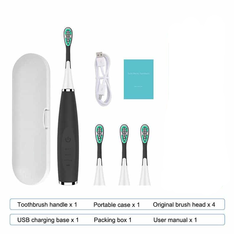 Children's electric toothbrush, student portable rechargeable smart sonic silicone soft toothbrush with USB charging