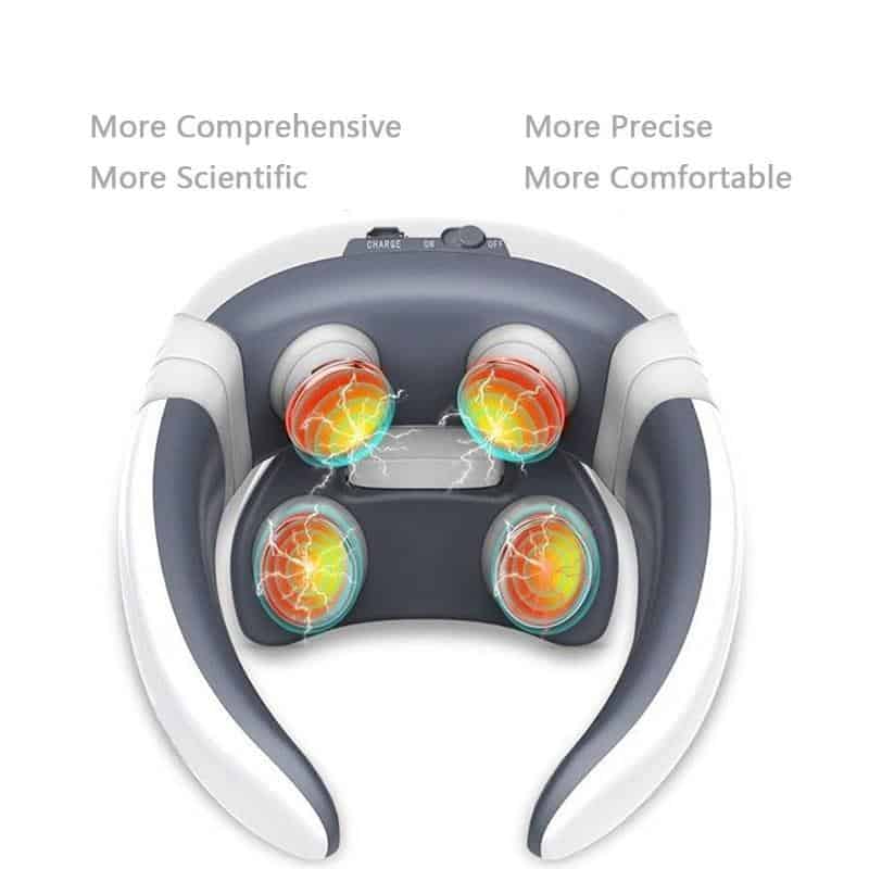 Smart 4D 6 Modes Electric Neck Massager Pulse Back Power Control Far Infrared Neck Massage Pro Pain Relief Tool Health Care