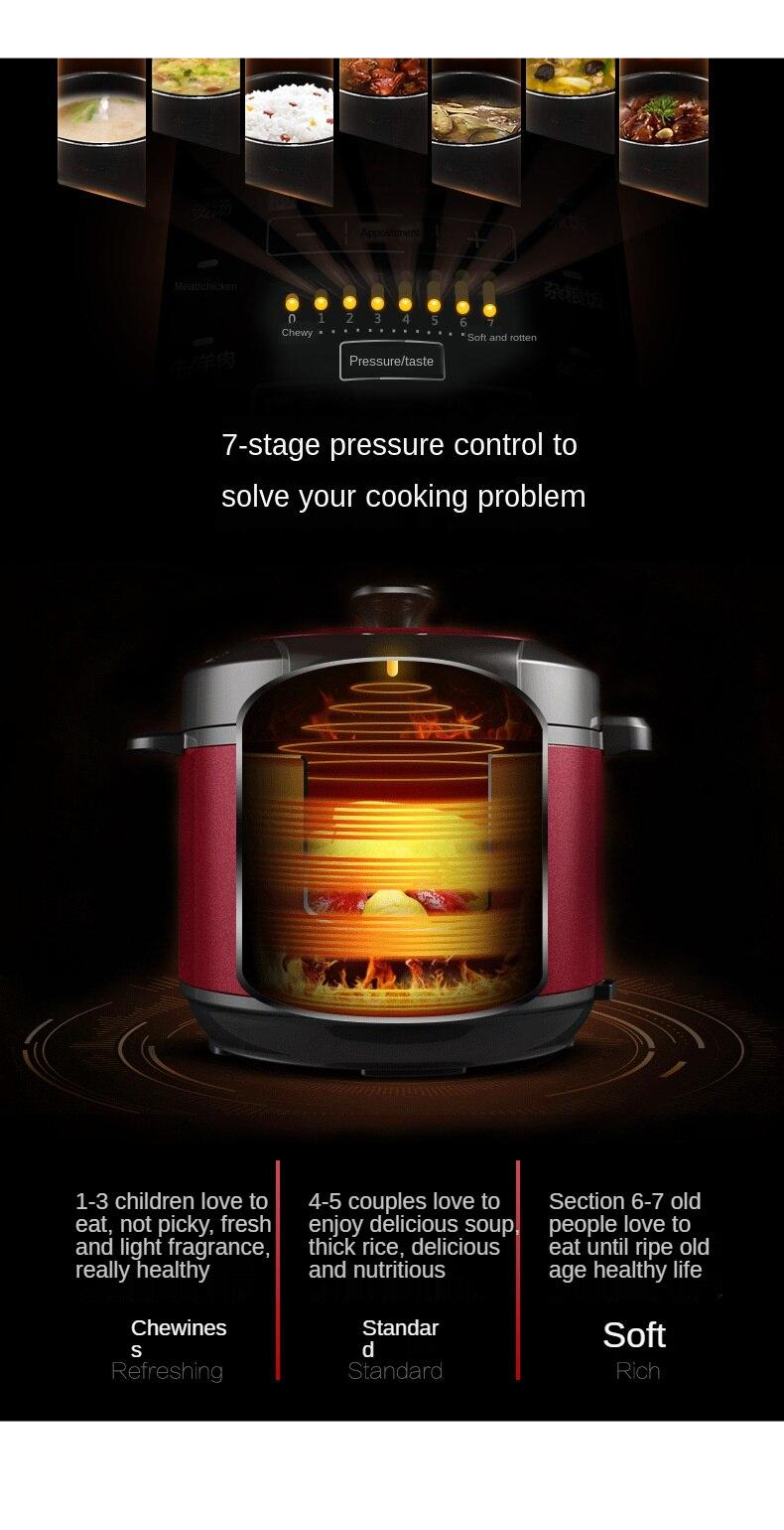 Midea Electric Pressure Cooker Pot Microcomputer Double Bile 5L Smart Home High Pressure Pot Rice Cooker Slow Cooker Electric