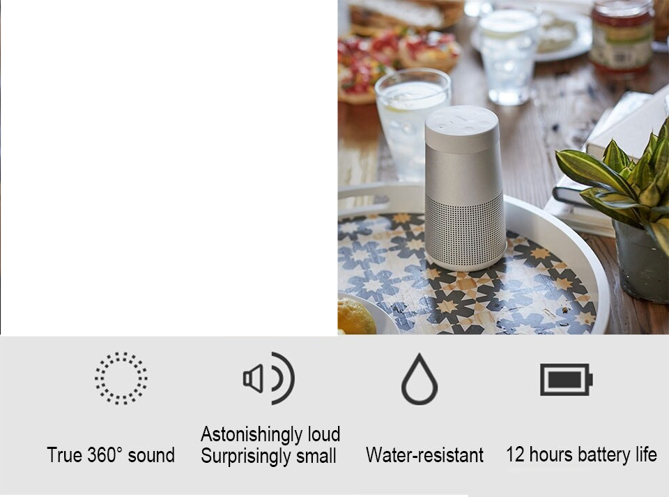 Bose SoundLink Revolve Bluetooth Speaker Portable Wireless BT Speaker Mini BOSE Deep Bass Sound Handsfree with Speakerphone