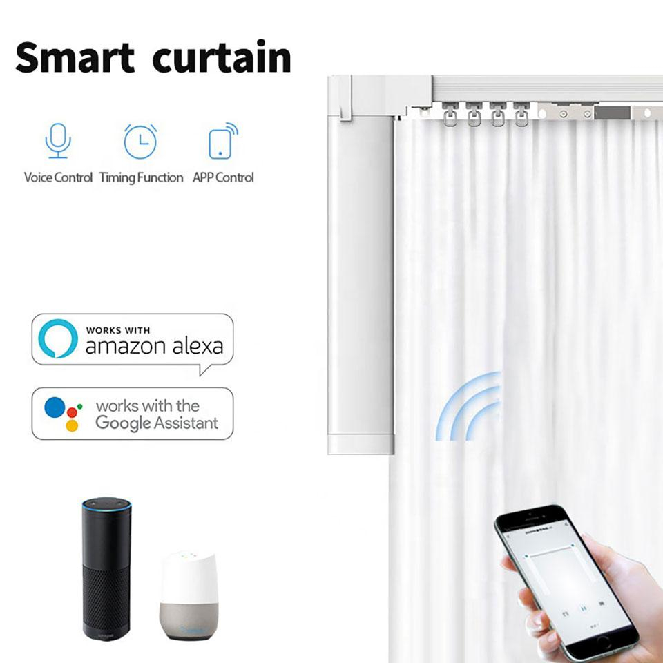 Smart zigbee curtain motor tuya smart life work with alexa ,Googlehome with remote Customized Electric Curtain track smart home