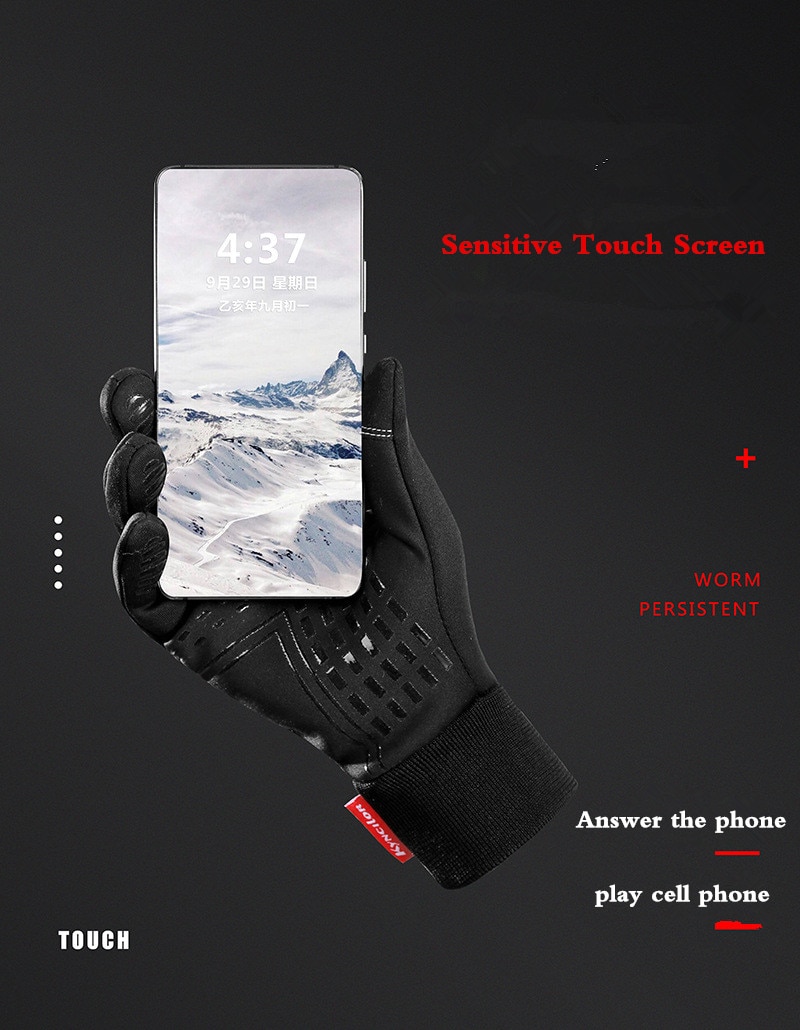 XiaoMi mijia warm windproof gloves touch screen water repellent non-slip wear-resistant riding sports gloves winter