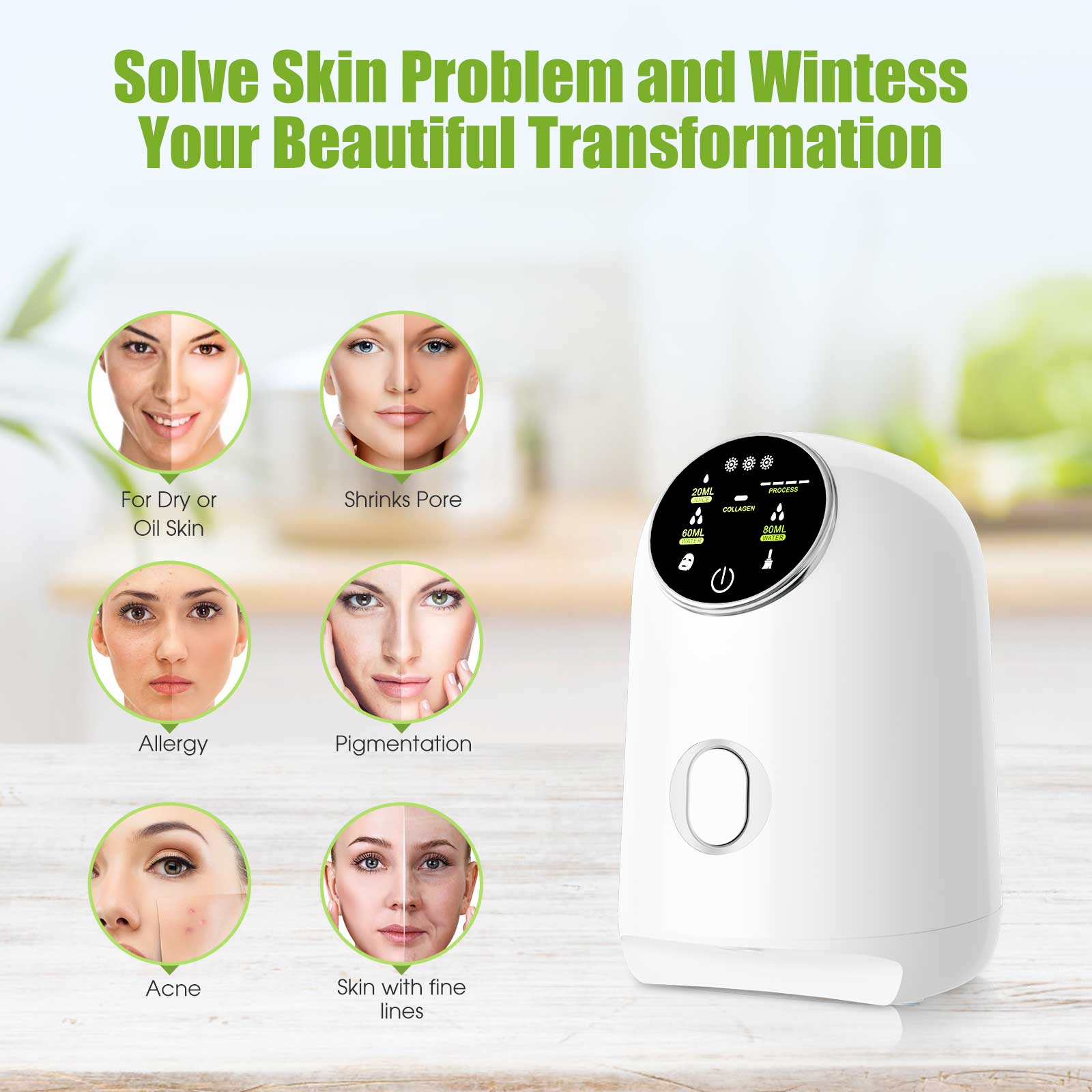 Face Mask Maker Machine DIY Facial Treatment Fruit Natural Vegetable Collagen Beauty Salon SPA Smart Touch Screen Mask Device