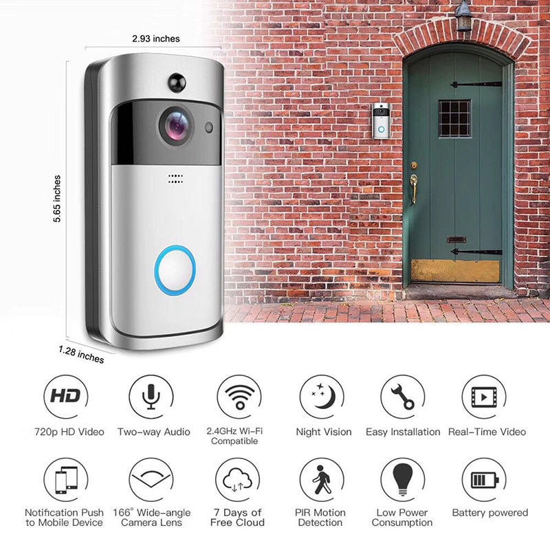 QZT Smart Ring Video Doorbell Camera WIFI Wireless Door Bell Camera With Monitor Video Intercom Doorbell Chime For Home Security