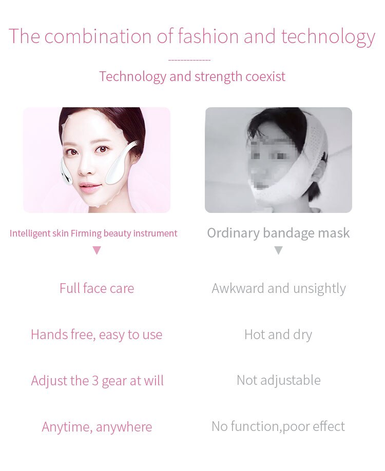 Anti-aging V-type Slimming Lifting Firming Facial Instrument Masseter Mask EMS Facial Lifter Smart Face-lifting Device Face Care