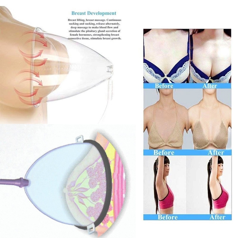 Breast Enlargement Electric Enlarge Breast Pump Machine Woman Breast Bra Vacuum Increase Growth Enhancer Beauty Device