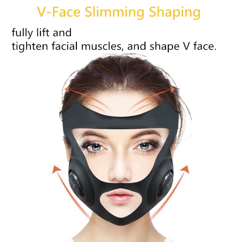 Electric V-shaped Thin Face Slimming Cheek Massager Facial Lifting V-Line Lift Up Bandage EMS Therapy Device Beauty Machine