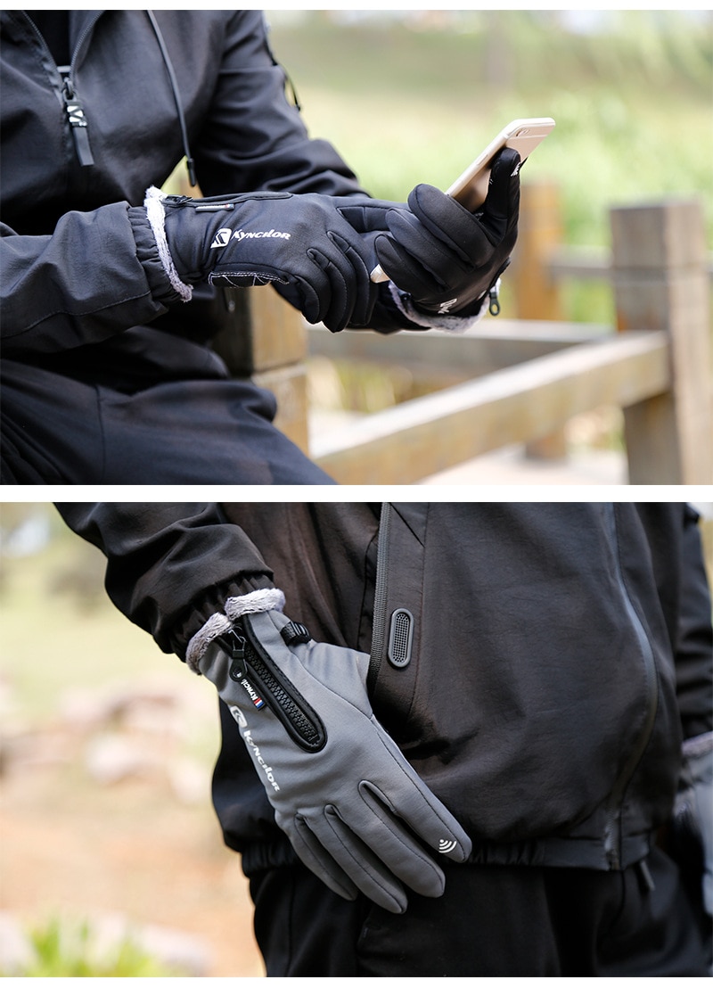 XiaoMi outdoor touch screen sports riding plus velvet warmth, water repellent, non-slip wear-resistant gloves, autumn and winter