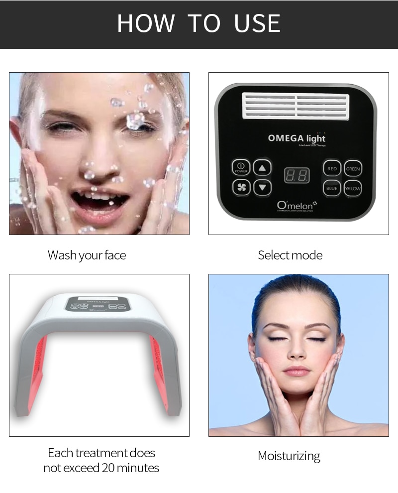 Foldable LED Facial Device Spectrometer Acne Removal Agent Photon Skin Rejuvenation Beauty Salon Device Phototherapy Instrument