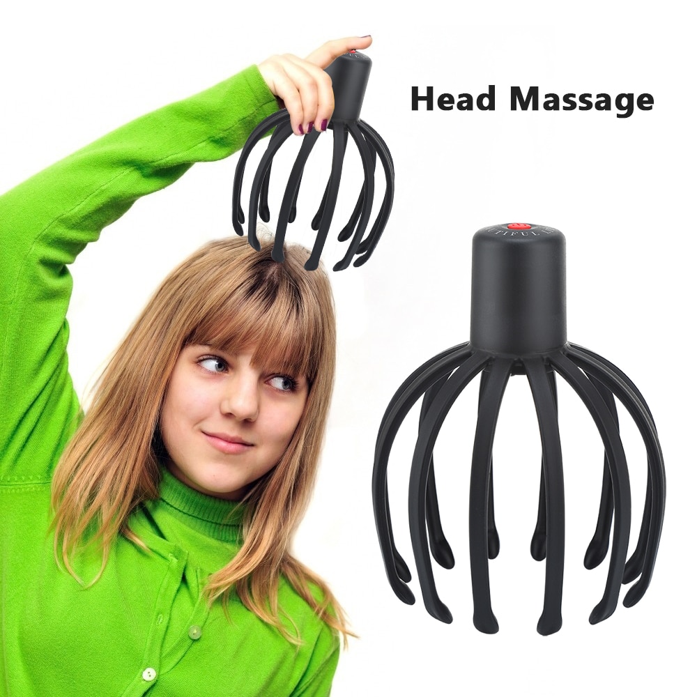 Electric Octopus Claw Scalp Massager Hands Free Therapeutic Head Scratcher Relief Hair Stimulation Rechargable Stress Relief New