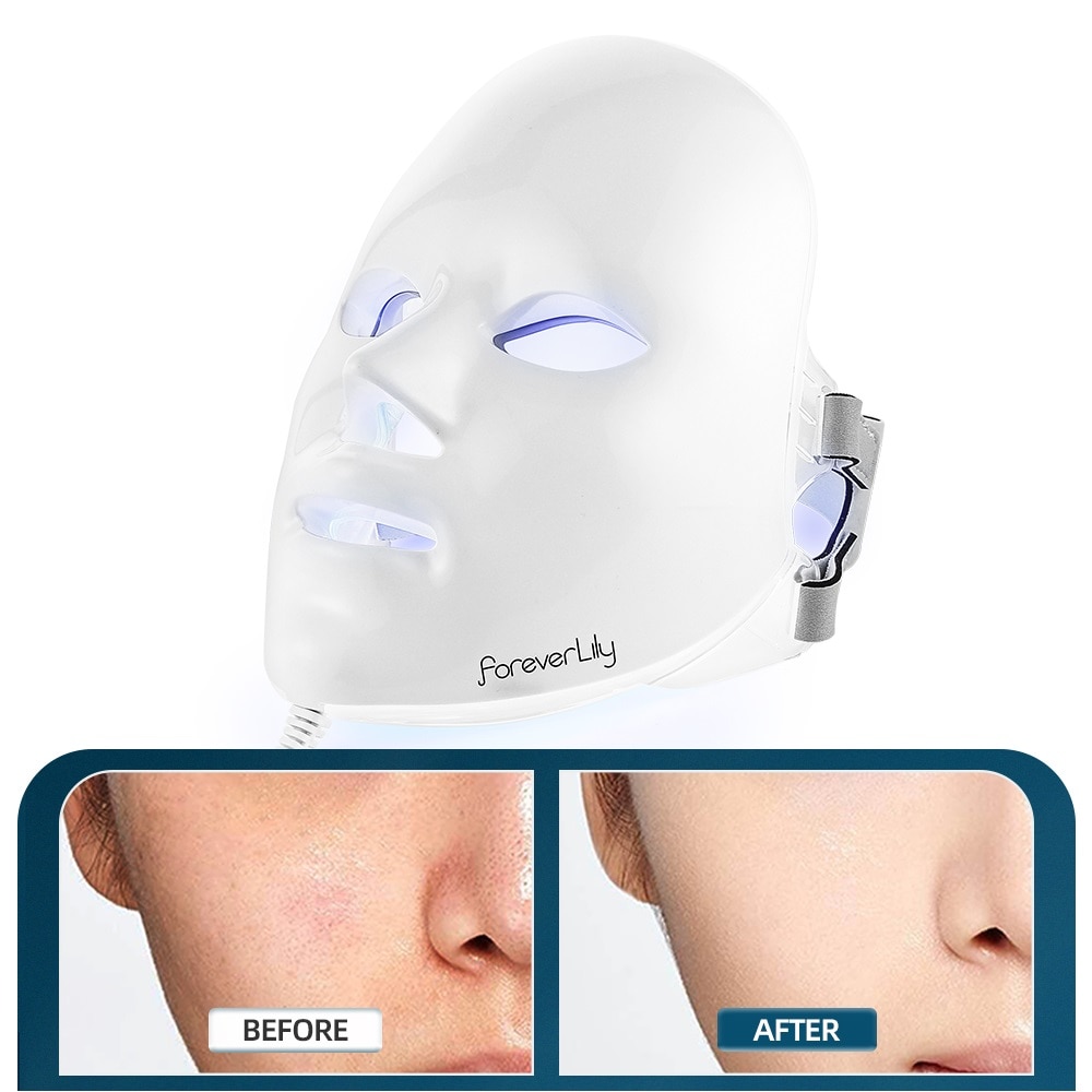 Foreverlily Minimalism 7 Colors LED Facial Mask Photon Therapy Anti-Acne Wrinkle Removal Skin Rejuvenation Face Skin Care Tools