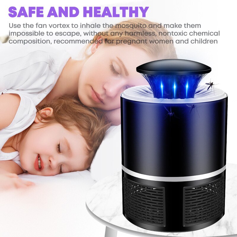 NEW sale Upgraded Electronics Mosquito Killer Trap Moth Fly Wasp Led Night Lamp Bug Insect Light Black Killing Pest