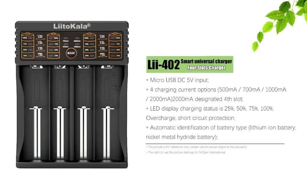 LiitoKala Lii-PD4 Lii-PD2 Lii-402 Lii202 Lii100 18650 Charger Universal Smart Charger for 26650 18650 21700 18500 AA AAA battery