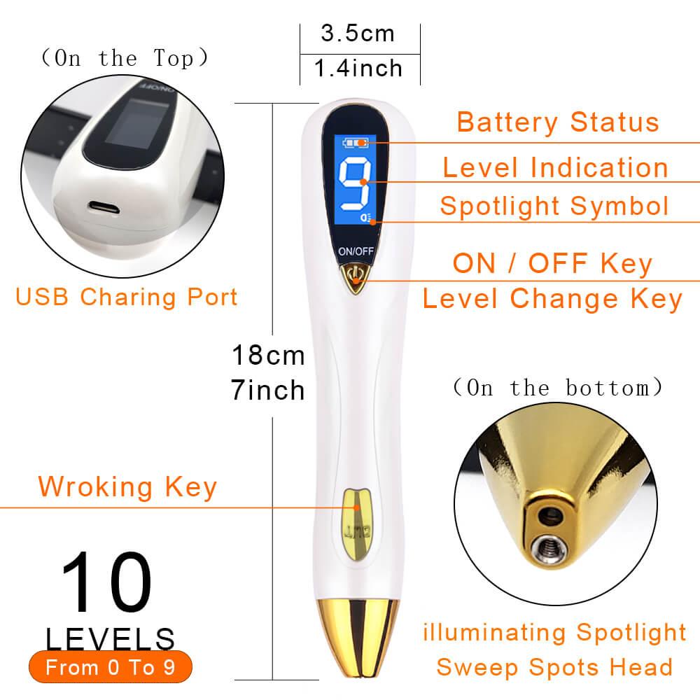 Laser Mole Removal Pen Wart Plasma Remover Tool Beauty Skin Care Corn Freckle Tag Nevus Dark Age Sweep Spot Tattoo Electric Set