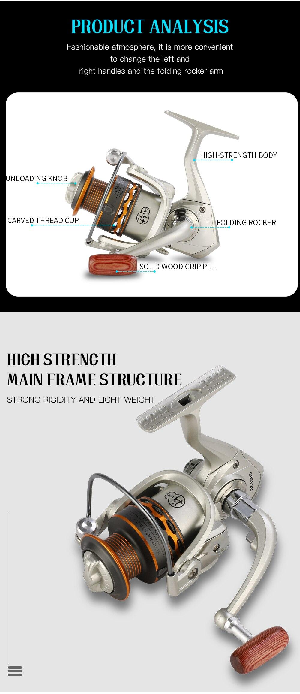 Double Spool Fishing coil Wooden handshake 12+ 1BB Spinning Fishing Reel Professional Metal Left/Right Hand Fishing Reel Wheels