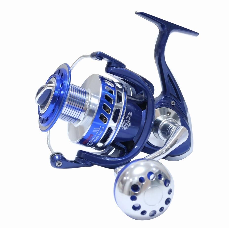 HiUmi 30KG Power Drag Saltiga Spinning Reels 6000 7000 8000 9000 10000 Heavy Duty Sea Fishing Boat Fishing Jigging Fishing Reel