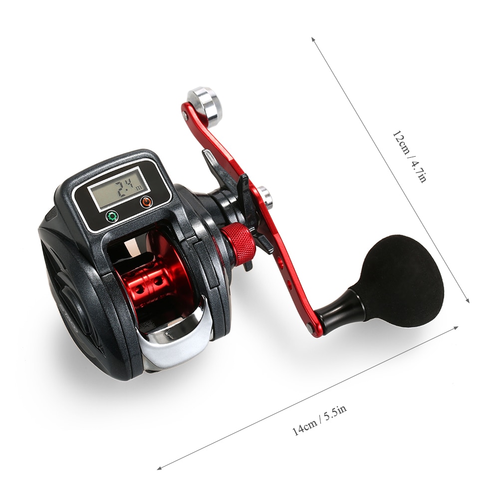 6.3:1 13+1BB Fishing Reel Left / Right Hand Low Profile Line Counter Fishing Tackle Gear with Digital Display Carretilha Pesca