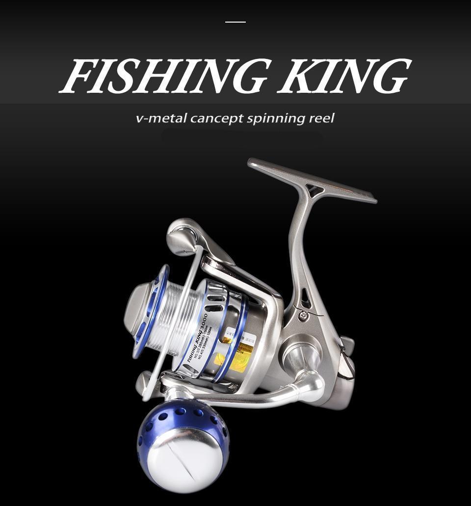 RYOBI FISHING KING I Spinning Fishing Reels 1000 2000 3000 4000 6000 8000 5.1:1/5.0:1Gear Ratio 6+1BB MAX DRAG 10kg Reel Fishing